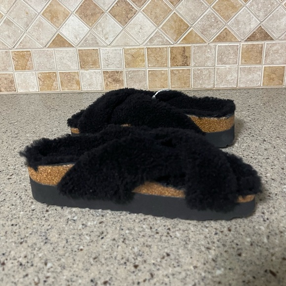 Birkenstock Papillo Daytona Shearling Slide Sandals in Black Size 36 (US5-5.5) - Picture 8 of 10
